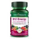 Produkty čistoty B-12 Energy Berry Lemonade Melt w / Super Fruits Methylkobalamin B12 - Vitaminy B6, D3, kyselina listová a biotin - Vysoké absorpce Mecobalactive B 12- 30 Tablety na roztavení