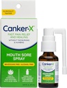 Canker- X Mouth Sore Spray, Oral Pain Relief from Canker Sores, Burns & More, No Burning & Numbing, Benzocaine- Free & Alcohol- Free Mouth Ulcer Treatment, Targeted Spray Nozzle, 0.51 Fl. Oz.