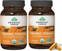 Organický kurkumin INDIA s černým pepřem - Bylinný dodatek, Společná podpora a podpora imunitního systému, Celý kořenový dodatek, Trikatu, USDA Certified Organic - 180 Kapsle