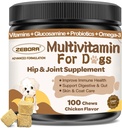 Pes Multivitamin s minerály pro celkové zdraví - Dog Vitamíny a doplňky s Glucosamine, Probiotika pro štěňata a seniory s minerály - Omega 3 Rybí olej pro pleť & Coat - 100 Žvýkání