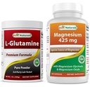 L- glutamin čistý prášek 1 LB a hořčík Glycinát 425 mg