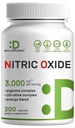 Nitric Oxide Booster 3,000mg per Serving, 300 Kapsle - 12 in 1 Nitric Oxide Dodatek - Arginin & Citrulline Complex with Energy Blend - Marshmallow Root - Promotes Nutrient Flow to Muscles & Heart