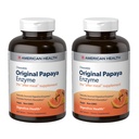 American Health Original Papaya Enzyme - 600 Žvýkací tablety, balení 2 - After-Meal dodatek - Non- GMO, Vegan - 400 Celkem Služeb