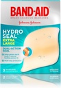 Band- Aid Brand Hydro Seal Adhesive Hydrokoloid Gel Obvazy pro péči o zranění & Blistr Relief, All Účel Vodotěsný & Sprcha Proof Blistr Pad, Sterilní & Dlouhé trvání, Extra velké, 3 ct
