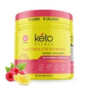 Keto Vitals Electrolytes Powder - Sugar Free Keto Electrolytes Powder with Draslík, Magnesium, Sodík, & vápník - No Sugar Electrolyte Drink Mix & Hydration Powder, 60 Servings, Malina Lemonade