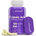 LongLifeNutri stabilizované R- Alpha Lipoic Acid 300mg - High Potency Na-RALA dodatek pro buněčnou energii a atletickou funkci, 120 Vegetariánské kapsle, 4- měsíční dodávka, GMP Certified, Made in USA