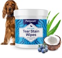 Petpost Tear Stain Remover Wipes for Dogs Code 124; 100 Count Gentle Eye Wipes with Juniper Berry & Cococonut CLAS 124; Dog Face Wipes for Tear Stains & Eye Excharge 124; Soft Cotton Pads, Bleach Free