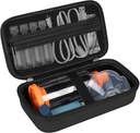 Hard Case pro Asthma Inhaler, Handheld Spacer pro děti a dospělé, Masky, Inhaler Holder Asthma cestovní taška nosič organizátor s Mesh Pocket fit léky a příslušenství, černá