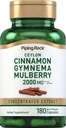 Piping Rock Ceylon Skořice Gymnema Mulberry Complex CLAS124; 2000mg CLAS124; 180 kapsle CLAS124; Bylinné doplňky CLAS124; Koncentrovaný extrakt CLAS124; Non- GMO, gluten zdarma