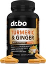 Kurkumin s doplňkem BioPerine & Ginger - 1950mg Organic Tumerics and Curcumin BioPerine Black Pepper Pills - Kurkuma a zázvor dodatek 60 Kapsle