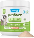 Vetnique Labs Profivex Probiotika pro psy Všechny přírodní psí žvýkání & Prášek pro stravitelné zdraví Probiotické doplňky pro psy 5 Straines Probiotics & Prebiotics (Prášek, 4.25oz)
