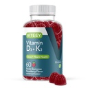 VITEEY Vitamin D3 K2 Gummie - 1000 IU vitaminu D3 a K2 100mcg - Kostní a srdeční zdraví pro dospělé a dospívající - Vegetarián, želatina zdarma, GMO zdarma - Chutné žvýkací D3K2 Vitamíny Jahodové ochucené Gummy