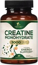 Kapsle s monohydrát kreatininu 3000mg - Nejlepší mikronizovaný Creatin Powder - Podporuje Lean Muscle, Síla, Energie, & Vytrvalost - Přídavek přírody, Non- GMO, Gluten zdarma pro ženy a muže - 60 Kapsle
