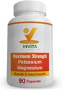 Invita Draslík Magnesium Dodatek (90 Kapsle) Vysoká absorpce Draslík Magnesium Komplex s aspartát & Chlorid - Podporuje kardiovaskulární, svalové a nervové zdraví - Non GMO & Gluten zdarma