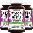 FarmHaven USDA Organic Milk Thistle Kapsle 124; 30X Koncentrovaná semena Extrakt & 80% Silymarin Standardizované - Podporuje funkci jater a celkové zdraví 124; Non- GMO Capsle 124; 360 Vegan Kapsle