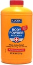Lucky Super Soft Medicated Body Powder, 8oz., Soothes Itch, Cools Skin, Absorbs Moisture, Dries Oozing of Poison Ivy, Oak, Sumac