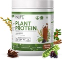 INLIFE Plant Protein Powder - Pea, Quinoa & Brown Rice - 25g Protein - Ashwagandha, Green Tea & Grape Seed Extract - dodatek (500 g, čokoláda)