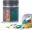 Extra velký doplněk Pořadatel a přenosné Pill Pouzdro s 8 Compartments Double Layers Medicine Dipenser Monthly Vitamíny Pořadatelé Pill Bottle, Gray