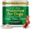 Psí probiotika pro stravitelné zdraví - Probiotika pro psy Gut Zdraví a alergie Relief - Probiotika pro psy - Kvasinky, ltchy kůže a ltchy Uší - Prášková alternativa k žvýkání - TrueCanine Wild Belly
