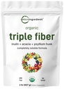 Mikro ingredience Organic Triple Fiber Powder, 2lb IR 124; Přírodní prebiotika na podporu trávicí & Gut zdraví IR 124; Rozpustné, snadno stravitelné 124; Neochucené, Vegan