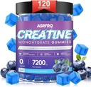 Monohydrát kreatininu pro muže a ženy 120 CT - 7200mg monohydrátu kreatininu na jedno podání, žvýkací monohydrát kreatininu pro podporu svalů a energetickou podporu, bez cukru, vegan (BlueberryFlavor)