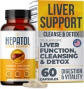 Detox očištění jater - Bylinný doplněk jater s kurkumou; L- Cysteine Detox Podpora jater Zdraví; Zdravá strava - Játra podpora Detox doplňky - 60 Ct (1)