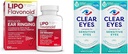 Lipo- Flavonoid Tinnitus Relief Ušní zdraví Vitamíny 100 Caplet & Clear Eye Sensitive Eye Drops 0.5 Oz 2 Pack Bundle