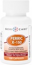 GeriCare Ferric X-150 High potency Polysacharid Železný dodatek, Elementární železné kapsle, 100 Počet (Balení po 1)