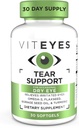Viteyes Tear Support Eye Soothing Blend, Příležitostně Suchý Oční dodatek, Žádné oční kapky, Relief zarudnutí, Vitamin očí, Alergie Podpora pro podrážděné oči, Omega-3 Fish Oil, 30 Softgels