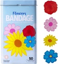 Bioswiss Děti Obvazy, Květiny Tvarované Self Adhesive Bandage Set, Latex Free, Sterilní Wound Care, 50 Počet