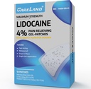 CARELAND 4% Lidokain Záplaty 18 Pcs Voděodolné maximální síla záda Relief produkty Záplaty se silnou adhesive hranice, pro Neck Knee Nerve Ramen Relief Muscle Relaxer, Super Sticky