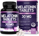 Melatonin 30 mg tablety pro dospělé (240 tablet) - Tableta s rychlým rozpuštěním 30 mg melatoninu per Tableta - bezlepková, non- GMO, 100% vegetariánská, & Great Toasting - Mixed Berry Flavor - Made in USA
