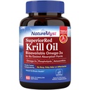 Krill Oil 1000 mg Softgels, Krill Oil Omega-3s, EPA, DHA, Astaxanthin & Fosfolipids, 60 Počet (balení po 1), Non-GMO, No Gluten, Made in USA