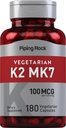 Piping Rock K2 MK7 vitamin dodatek 124; 100 mcg column 124; 180 Vegetariánské kapsle 124; pro ženy a muže 124; Non- GMO, gluten zdarma