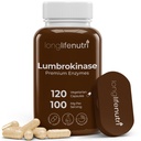 LongLifeNutri Lumbrokinase 100mg - Maximální aktivita 2,000,000 jednotek per serving, 120 Vegetariánských kapslí, 2- měsíční dodávky, přírodní enzym dodatek pro oběhové zdraví, Lab Tested, Made in USA