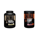 Zvířecí 100% syrovátka protein prášek vanilka 4lb Bundle Fury Pre Workout Práškový dodatek Meloun 16.96oz