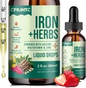 Liquid železo dodatek pro ženy, muži, Železné Kapky s ženské zdraví Herb Blend, vápník, zinek & Multivitamin - Podpora krevní stavitel, kůže, energie, imunita pro nedostatek železa, anémie, Vegan 2 Fl Oz