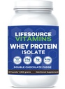 LifeSource Vitamíny 3 lb - Americký mléčný krav Fed syrovátkový protein izolát - Double Chocolate Fudge slazený w / Stevia - 3 lb prášek