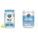 Zahrada života Vegan Protein Powder - Syrové organické stravovací třesenky - Vanilla - Pea Protein & Grass Fed Kolagen Peptides Powder - Neochucený kolagen Prášek pro ženy Vlasové hřebíky