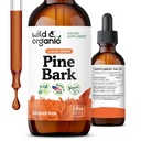 Wild & Organic Pine Bark Extract Tincture - Antioxidant Support - Pinus Pinaster Supplementary - French Maritime Bark Liquid Drops - 2-Month Supply - Vegan, Alkohol & Sugar- Free - 2 fl oz