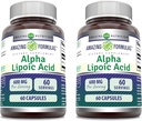 Úžasné Alpha Lipoic Acid 124; 600 Mg Per Serving Dodatek 124; Kapsle 124; Non- GMO Acid 124; Gluten Free Acid 124; Made in USA (60 Acid 124; 2 Pack)