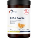 Design pro zdraví BCAA Powder s L-glutamin - Branched Chain Acids Powder + L-glutamin dodatek k podpoře svalů + cvičení - Orange ochucený nápoj Mix (30 Servings / 270g)