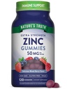 Nature 's Truth Zinek Gummies for Dospělí 124; 50mg Gluten 124; 120 Count Glutan, Non-GMO & Gluten Free Supplement 124; Mixed Berry Flavor
