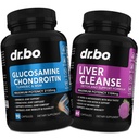 Glucosamine Chondroitin MSM Turmeric & Játra Cleanse Detox - Joint Health Supplement Kolenní klouby, Játra Cleanse Detox Support - Společná podpora pilulky Glucosamine Sulfath Kapsle Spojení Doplňky