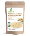Organic Ashwagandha Root Powder - 1,10 lbs (17.64 oz) current 124; Resealable Kraft Bag, Non- GMO, Indian Ginseng, Witania Somnifera -100% Raw from India, by SHOPOSR