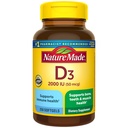 Nature Made Vitamin D3 2000 IU (50 mcg), Dietní dodatek pro kosti, zuby, svalové a imunitní zdravotní podpora, 250 Softgels, 250 Day Supply