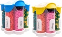 Extra velký pilulkový organizátor Denní, Týdenní, Měsíční dodatek Lahvička, Cute Blossom Pill Dipenser se 7 XL Compartments (2 Pack Combo) (světle modrá a žlutá)