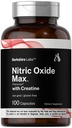 Horbäach Nitric Oxide Dodatek s Creatine CLAS124; 100 Kapsle CLAS124; L Citruline, L Arginin, a Creatine Monohydrát CLAS124; Non- GMO, gluten Free CLAS124; Berkshire Labs