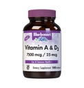 Bluebonnet Nutrition Vitamin A & D3 25 000 IU / 1000 IU z hlubokého moře, studené vody, rybího oleje - pro oční zdraví a imunitní funkci * - Gluten Free - Dairy Free - Molekulárně destilované - 100 Softgel / Servings