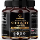 Himalájské Shilajit Kapsle - 100% čisté a přírodní 90 Vegan pilulky - Gold Class Wellness, Energy & Vitality Dodatek pro muže a ženy - Stupeň A Šilajit Bohaté ve Fulvic & Humic Acid
